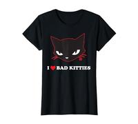 Emily The Strange I Heart Bad Kitties Maglietta, Donna, Nero, XS