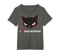 Emily The Strange I Heart Bad Kitties Maglietta, Donna Plus-Size, Asfalto, 2X