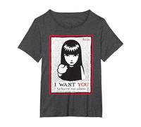 Emily The Strange I Want You To Leave Me Alone Maglietta, Donna Plus-Size, Grigio Scuro, 3X