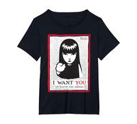 Emily The Strange I Want You To Leave Me Alone Maglietta, Donna Plus-Size, Nero, 6X