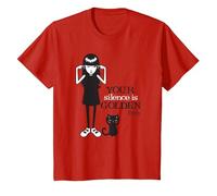 Emily The Strange Your Silence Is Golden Maglietta, Bambini, Rosso, 12 Anni