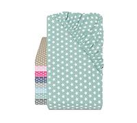 Emily's Check Lenzuolo con angoli in cotone - Motivo a stelle allover 445.511, 60 x 120 cm, giada