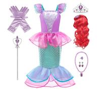 Emin Ragazza Vestito da Sirena Principessa Costume da Ariel Principessa con Accessori Parrucca Costume da Halloween Carnevale Cosplay Compleanno Natale Festa Vestito Fantasia