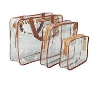 Eminchu Borse da Viaggio Trasparenti, Set Impermeabile da 3 Pezzi, per | Materiale in PVC, design trasparente, facile da pulire, resistente, portatile per viaggi, regali