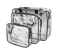 Eminchu Borse da Viaggio Trasparenti, Set Impermeabile da 3 Pezzi, per | Materiale in PVC, design trasparente, facile da pulire, resistente, portatile per viaggi, regali