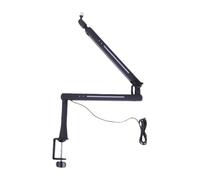 Eminchu Braccio per Microfono RGB, Supporto da 2 Kg, Illuminazione USB RGB | Lega di Alluminio, Giochi in Streaming, Supporto per Podcast, Passaggio Cavi Nascosto, Morsetto da Tavolo da 7 Cm,