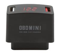 Eminchu Caricatore OBD per Auto Adattatore di Ricarica LED Doppio USB Universale per Veicoli 12V 24V Materiale ABS Premium