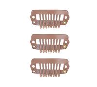 Eminchu Clip per Parrucca con Pettine a Scatto Durevole 50 Pezzi con 8 Denti e Impugnature in Gomma per Parrucche Ed Estensioni dei Capelli per Uso Domestico (Marrone 130x7x2 cm/51,18x2,76x0,79