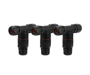 Eminchu Connettore a Forma di T a 3 Vie Impermeabile IP68 Gestione Semplice e Compatta dei Cavi per Luci Esterne Connettore Impermeabile a T da 3 Pezzi Scena applicabile: Accessori Industriali per