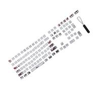 Eminchu Copritasti PBT, 110 Tasti su 5 Lati, Design a Parete Ultra Spessa per Giochi Densi, con Sublimazione del Colore Che Non Sbiadisce, Stile Pittura a Inchiostro per Tastiere Ottiche Meccaniche
