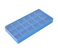 Eminchu Custodia per Strumenti per Orologi Pratica Scatola Leggera per Orologiai Robusta Superficie Liscia in Plastica Blu 18 Griglie (18 quadrati) (quadrati)