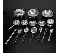 Eminchu Eminchu Set di Giocattoli da Cucina Durevoli per Bambini in Acciaio Inossidabile, Sicuri per Ragazzi e Ragazze, Sviluppano L'intelligenza, Regalo Perfetto per i Bambini 5 Pezzi (25 pezzi)