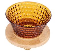 Eminchu Gocciolatore con Filtro per caffè, Caffettiera in Vetro Riutilizzabile, Macchina per caffè a Imbuto in Legno con Design di Accessori, Ideale per Casa, e Ufficio (BROWN)