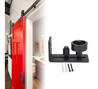 Eminchu Guida da Pavimento Regolabile in Acciaio Al Carbonio, Guida Scorrevole Liscia e, per Porta Scorrevole Nera Resistente, Ideale per Porte, 12x5x6 Cm (Ruote doppie ordinarie nere)