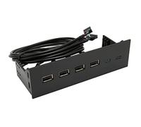 Eminchu Hub USB 2.0 Sul Pannello Frontale con 4 Porte USB 2.0 da 5,25 Pollici per PC Desktop, Protezioni di Sicurezza Multiple Incluse