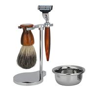 Eminchu Kit Barba Professionale Uomo 4 Pezzi con Rasoio Manuale Resistente e Spazzola di Alta qualità per la Cura Quotidiana