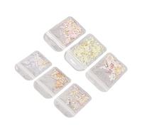Eminchu Kit di Decorazione per Nail Art 6 Frammenti di Conchiglie Glitter Colorati per Manicure Elegante, Materiale ABS Durevole e Portatile