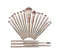Eminchu Kit Pennelli Trucco 20 Pezzi, Morbidi Sulla Pelle, Strumenti Trucco Professionali Set Pennelli Cosmetici, in Fibra Artificiale in Nylon Marrone caffè, 15-20 Cm, Ideali per l'uso di Routine