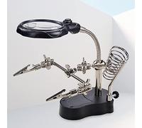 Eminchu Lampada LED per Stazione di Saldatura con Lente D'ingrandimento Precisa con Clamp/Holder Ausiliarie per Riparazione Hardware, Riduce L'affaticamento degli Occhi, Adatta per L'artigianato e
