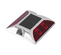 Eminchu Luce Solare, Lampada Ad Energia Solare, Percorso Esterno in Lega di Alluminio a 4 LED con Distanza di Visione di 500 M, per la Sicurezza del Cortile Stradale Carraio (rosso)