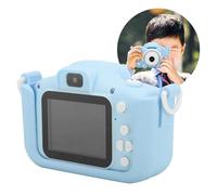 Eminchu Mini Fotocamera Digitale Giocattolo da 12 MP per Bambini con Doppia Fotocamera e Cornici per Cartoni Animati - Rosa/Blu - Ideale per Fotografie Divertenti (blu coraggioso)