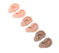 Eminchu Modello di Orecchio in Silicone Orecchie Morbide e Flessibili per Esercitarsi 3 Paia in Colori Chiari, Medio Scuri, Realizzati in Silicone di Alta qualità