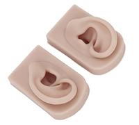 Eminchu Modello di Orecchio Riutilizzabile Flessibile in Silicone per Insegnamento Dell'agopuntura e Allenamento di Bellezza con Puntello Portatile per Piercing All'orecchio per Principianti, 2