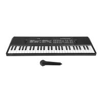 Eminchu Organo Elettronico Portatile a 54 Tasti con Microfono e Funzione di Registrazione per L'educazione Musicale dei Bambini, Bianco e Nero