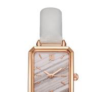 Eminchu Orologio da Donna Elegante Orologio da Polso Alla Moda in Acciaio Inossidabile Dal Design Semplice Vintage Rettangolare per L'uso Quotidiano (WHITE)