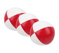 Eminchu Palline da Giocoliere Portatili da 6,3 Cm Palline da Gioco Leggere e Resistenti Agli Strappi per Bambini Spettacoli di Giocoleria Professionali, Set di 3 da Giocoleria in PU (rosso e bianco)