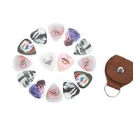 Eminchu Plettri Medi per Chitarra in Celluloide Set da 13, Plettri Dal Design Unico per Chitarre Elettriche e Acustiche, Accessori Durevoli e Flessibili (figura)