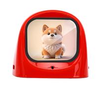 Eminchu Robot da Scrivania AI da 2,01 Pollici per Cruscotti di Auto e Scrivanie da Ufficio, Oltre 70 Espressioni Realistiche Alleviano lo Stress da Lavoro, Rilevamento del Movimen (rosso)