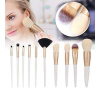 Eminchu Set di Pennelli per Ombretto Professionale per Fondotinta 10 Pezzi, Kit di Pennelli Cosmetici Portatili con Forte Potere di Afferrare la Polvere, Ideali per Uso Personale Domestico e Artisti