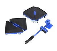 Eminchu Sollevatore per Mobili Set da 5 Pezzi Strumento di Spostamento per Carichi Pesanti con capacità di 300 Kg per Divani, Tavoli, Armadi, Ferro, PVC (BLUE)