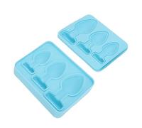 Eminchu Vassoio per Cubetti di Ghiaccio in Silicone con Coperchio, Stampo per Macchina del Ghiaccio a Forma 3D, Stampo Flessibile a Rilascio Facile per Whisky, Cocktail e Bevande, Blu per Alimenti