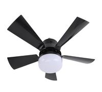 Eminchu Ventilatore da Soffitto, Dimmerabile 3 Temp. Colore 3 Velocità del 1H 2H 4H Timer Portalampada E26 E27, Plafoniera con Telecomando, Ideale per Camera da Letto Garage Lavanderia (BLACK)