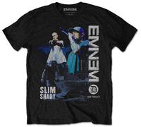 Eminem 'Detroit Blue Logo' (Nero) T-Shirt - NUOVO E UFFICIALE