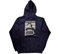 Eminem Felpa con Cappuccio Arrest Logo Nuovo Ufficiale Unisex Navy Blu Pullover Size L