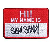 Eminem Patch Slim Shady Name Badge Nuovo Ufficiale Rosso 8X5cm Size Accessory Size