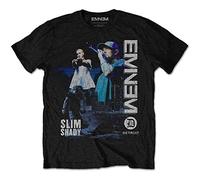 Rock Off Trade T-shirt Eminem Detroit Blue Logo Unisex Ufficiale Nuovo Nero Taglia L