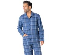 Eminence Flanelle Lu09 Set di Pigiama, Blu/Beige/Bianco, XXL Uomo