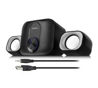 Eminent Altoparlante PC con subwoofer, sistema audio 2.1 per PC e laptop, alimentazione USB, compatto e salvaspazio, EM3515