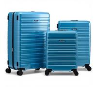 Eminent Voyager Set Valigie 3 Pezzi, Espandibile, Rigido, 4 Ruote, Leggero, Lucchetto TSA, Cabina Media Grande, Trolley Viaggio Aereo Turchese