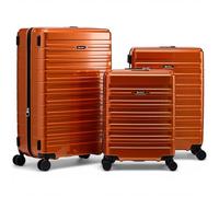 Eminent Voyager Set Valigie 3 Pezzi, Espandibile, Rigido, 4 Ruote, Leggero, Lucchetto TSA, Cabina Media Grande, Trolley Viaggio Aereo Arancione