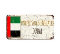 Emirati Arabi Uniti Dubai Targa retrò in alluminio Emirati Arabi Uniti cartello vintage da parete in metallo da appendere alla parete Art Decor segni in metallo di qualità per soggiorno ufficio 30,5 x