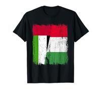 Emirati Arabi Uniti Italia Mezza Bandiera Orgoglio Emirati Arabi Uniti Orgoglio italiano Maglietta