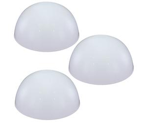 Emisfero a luce solare a forma di sfera, emisfero decorativo da giardino esterno, bianco, lampadine a LED, D 20 cm, set da 3