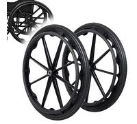 EMISOO 2pcs Ruote Posteriore per Sedie A Rotelle, Ruote di Ricambio per Sedie A Rotelle, Pneumatici Solidi Ruote Posteriori, Accessorio per Carrozzina Disabili, Nero (Size : 24inch)