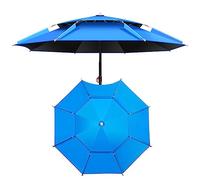 EMISOO Ombrellone da Spiaggia Antivento, Ombrellone da Giardino per Esterni Inclinabile A 360°, Ombrellone da Pesca Grande, per Viaggi, Picnic, 1,8m/2m/2,2m/2,4m/2,6m (Color : Blue, Size : 220cm/7ft