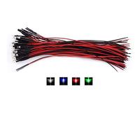 Emissione di luce LED a diodi, 50Pcs Diodi LED a Diffusione Diffusa Precablati DC 9-12V 3/5/10mm Water Clear (Bianca-3mm)